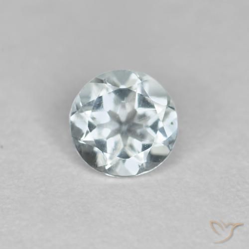 0.35ct طبيعي أزرق مخضر فاتح زبرجد أو أكوامارين, دائري, VVS-VS
