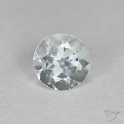 0.40ct طبيعي أزرق مخضر فاتح زبرجد أو أكوامارين, دائري, قليلا جدا