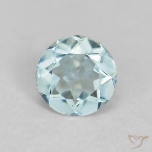 0.22ct طبيعي أزرق فاتح زبرجد أو أكوامارين, دائري, VVS-VS