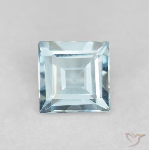 0.22ct طبيعي أزرق فاتح زبرجد أو أكوامارين, مربع, VVS