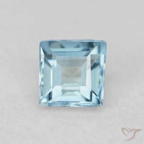 0.16ct طبيعي أزرق مائى فاتح زبرجد أو أكوامارين, مربع, VVS-VS