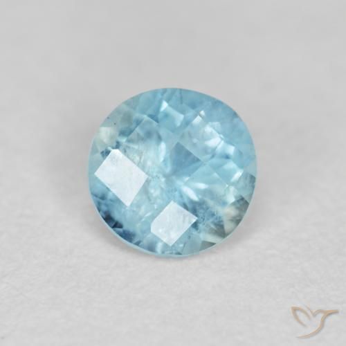 0.34ct طبيعي أزرق متوسط زبرجد أو أكوامارين, دائري, VS-SI