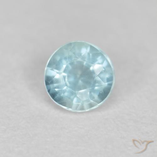 0.18ct طبيعي أزرق فاتح زبرجد أو أكوامارين, دائري, VS-SI