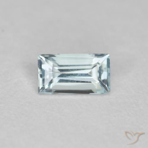 0.29ct طبيعي أزرق مخضر فاتح زبرجد أو أكوامارين, باجيت, VS-SI