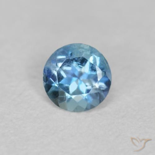 0.20ct طبيعي أزرق فاتح زبرجد أو أكوامارين, دائري, VS-SI