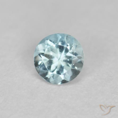 0.20ct طبيعي أزرق فاتح زبرجد أو أكوامارين, دائري, VS-SI