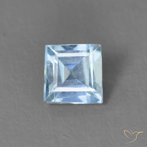 0.17ct طبيعي أزرق مايا زبرجد أو أكوامارين, مربع, قليلا جدا