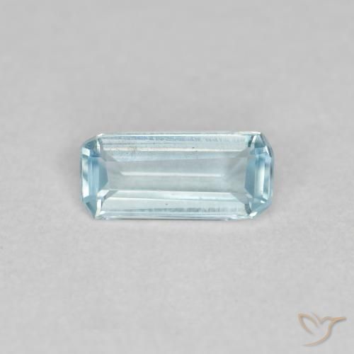 0.33ct طبيعي أزرق فاتح زبرجد أو أكوامارين, قص الزمرد, قليلا جدا