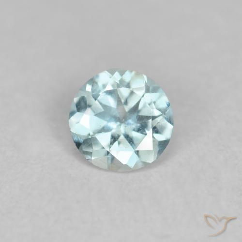 0.20ct طبيعي أزرق فاتح زبرجد أو أكوامارين, دائري, قليلا جدا