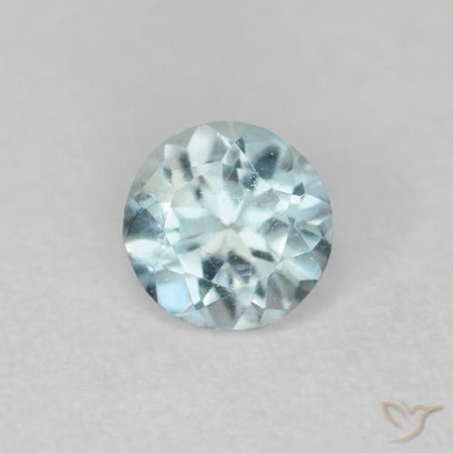 0.25ct طبيعي أزرق فاتح زبرجد أو أكوامارين, دائري, قليلا جدا