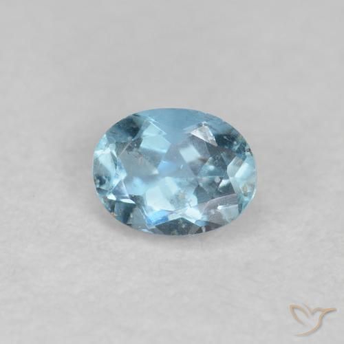 0.18ct طبيعي أزرق فاتح زبرجد أو أكوامارين, بيضوي, قليلا جدا