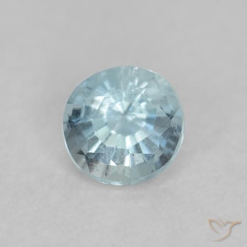 0.17ct طبيعي أزرق فاتح زبرجد أو أكوامارين, دائري, VS-SI