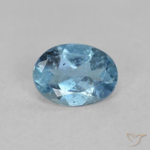 0.25ct طبيعي أزرق سماوى غامق زبرجد أو أكوامارين, بيضوي, VS-SI