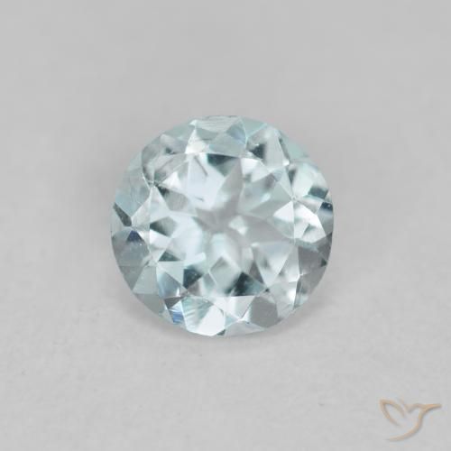 0.36ct طبيعي أزرق مائى فاتح زبرجد أو أكوامارين, دائري, VVS-VS