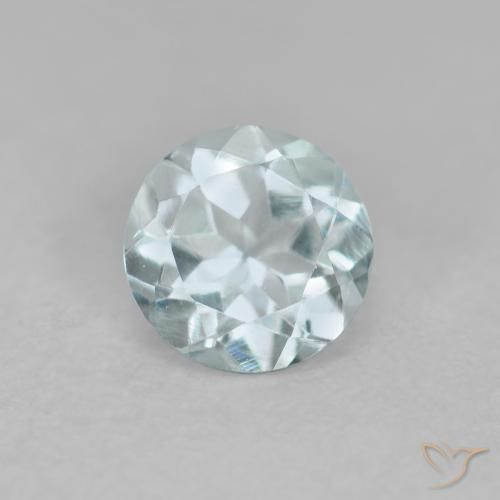 0.43ct طبيعي أزرق سماوى فاتح زبرجد أو أكوامارين, دائري, VVS-VS
