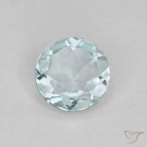 0.36ct طبيعي أزرق مائى فاتح زبرجد أو أكوامارين, دائري, قليلا جدا
