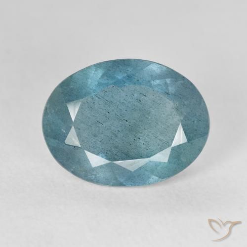 زبرجد أو أكوامارين Light Bluish Turquoise طبيعي، بيضوي، 5.00 قيراط، VS-SI