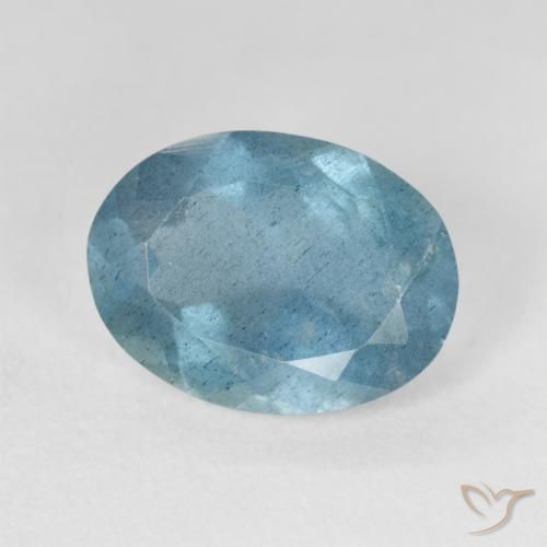 4.03ct طبيعي أزرق مخضر فاتح زبرجد أو أكوامارين, بيضوي, VS-SI