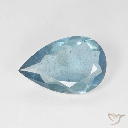 3.54ct طبيعي أزرق مائى فاتح زبرجد أو أكوامارين, شكل الكمثرى, VS-SI