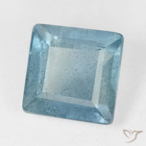 زبرجد أو أكوامارين Light Bluish Turquoise طبيعي، مربع، 4.81 قيراط، VS-SI