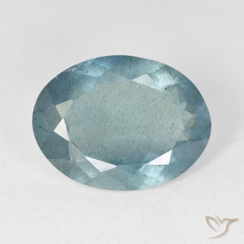 6.36ct طبيعي Light Bluish Turquoise زبرجد أو أكوامارين, بيضوي, VS-SI