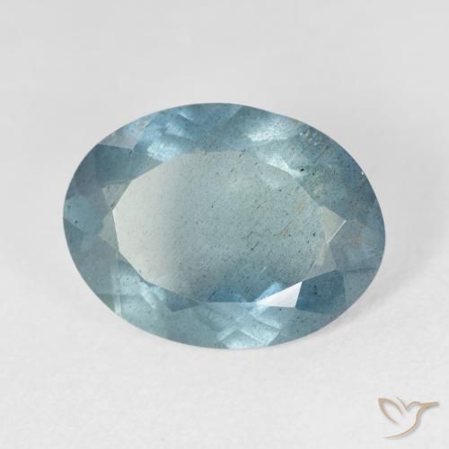 زبرجد أو أكوامارين Light Bluish Turquoise طبيعي، بيضوي، 6.36 قيراط، VS-SI