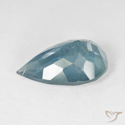 زبرجد أو أكوامارين Light Bluish Turquoise طبيعي، شكل الكمثرى، 5.66 قيراط، VS-SI