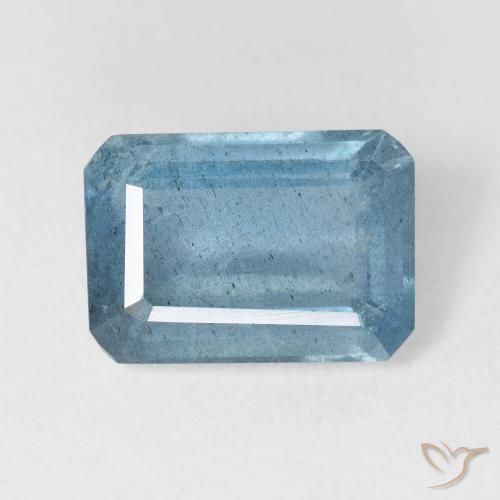 5.28ct طبيعي أزرق فاتح زبرجد أو أكوامارين, قص الزمرد, VS-SI