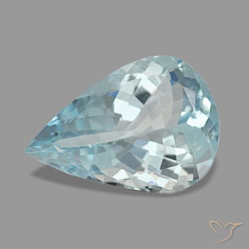 1.94ct أزرق أكوامارين, شكل الكمثرى, قليلا جدا