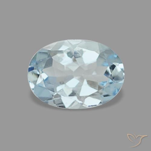 0.60ct طبيعي أزرق فاتح أكوامارين, بيضاوي, VVS, Photo A