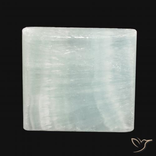 33.26ct طبيعي أبيض مخضر أراجونيت, مربع, غير شفاف
