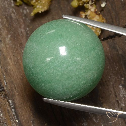 23.68ct طبيعي أخضر طحلبى باهت افينتورين, دائري, غير شفاف