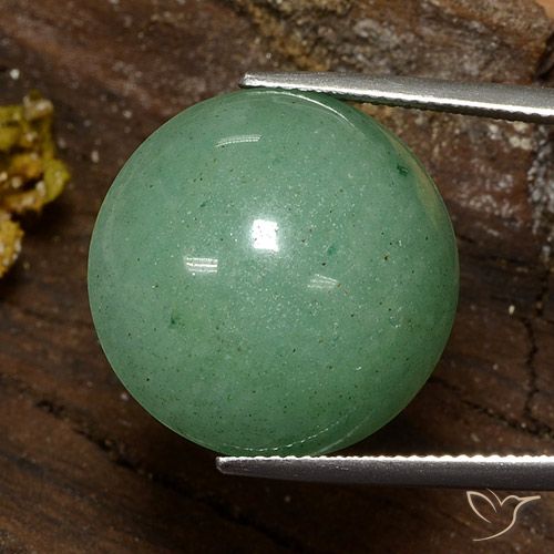 25.70ct طبيعي أخضر طحلبى باهت افينتورين, دائري, غير شفاف