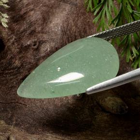 افينتورين أخضر طبيعي، شكل الكمثرى، 16.17 قيراط، نصف شفاف