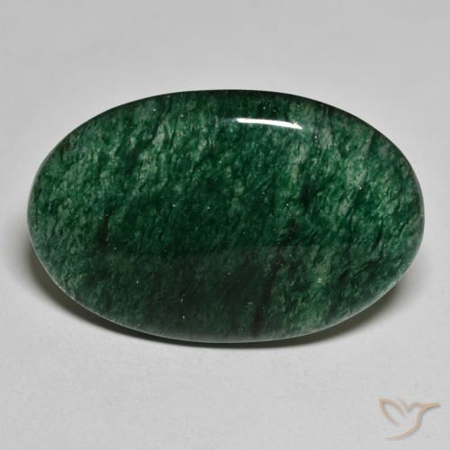29.26ct طبيعي أخضر افينتورين, بيضوي, نصف شفاف