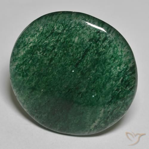 29.77ct طبيعي أخضر افينتورين, دائري, نصف شفاف