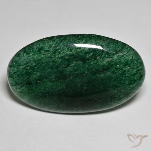 27.98ct طبيعي أخضر افينتورين, بيضوي, نصف شفاف