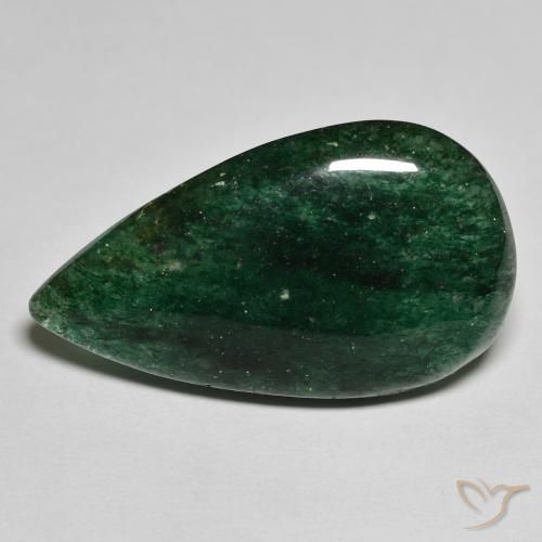 16.85ct طبيعي أخضر الغابات افينتورين, شكل الكمثرى, نصف شفاف