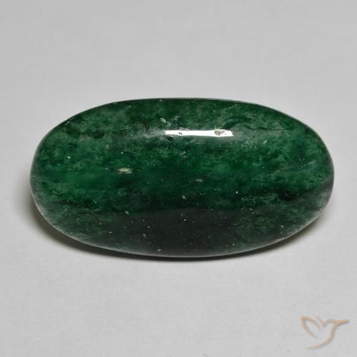 13.61ct طبيعي أخضر الغابة رائع افينتورين, بيضوي, نصف شفاف