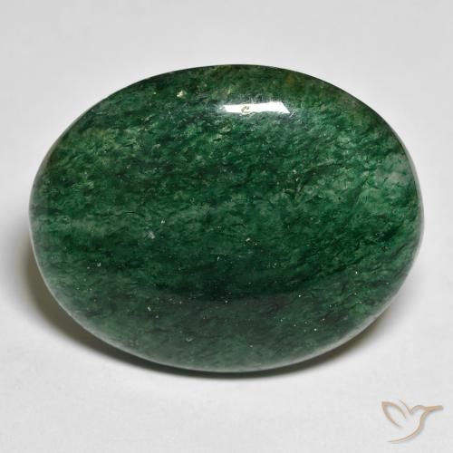 25.39ct طبيعي أخضر افينتورين, بيضوي, نصف شفاف