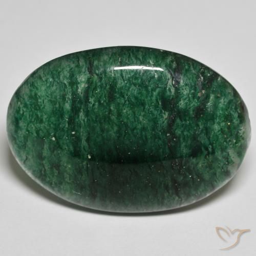27.84ct طبيعي أخضر افينتورين, بيضوي, نصف شفاف