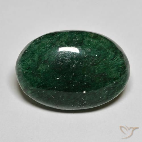 14.88ct طبيعي أخضر الغابة رائع افينتورين, بيضوي, نصف شفاف, Photo A