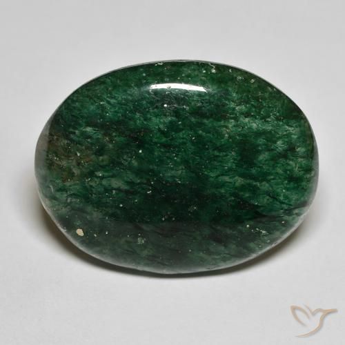 22.21ct طبيعي أخضر الغابات افينتورين, بيضوي, نصف شفاف