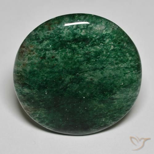 23.36ct طبيعي أخضر غامق افينتورين, دائري, نصف شفاف