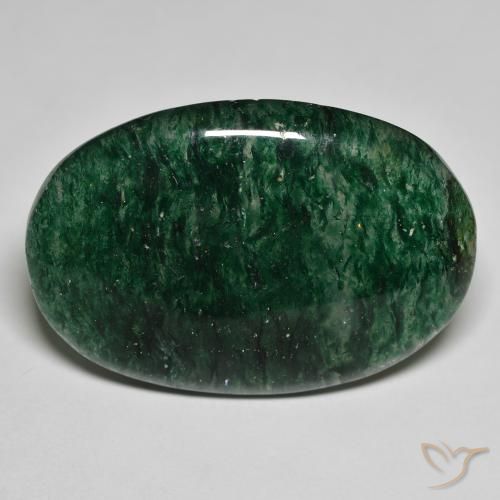 30.95ct طبيعي أخضر غامق افينتورين, بيضوي, نصف شفاف, Photo A
