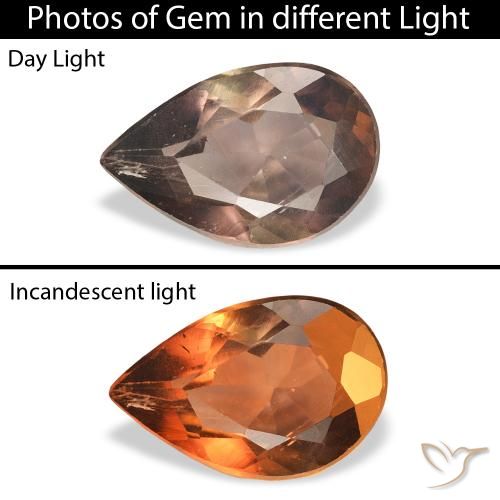 1.04ct طبيعي بنى فاتح متوسط الأكسينيت, شكل الكمثرى, SI