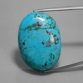 أزوريت متعدد الألوان الأزرق طبيعي، قصة بيضاوى، 41.17 قيراط، غير شفاف