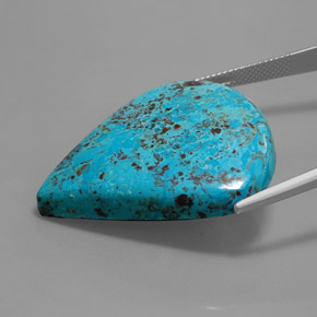 أزوريت متعدد الألوان الأزرق طبيعي، شكل الكمثرى، 36.64 قيراط، غير شفاف