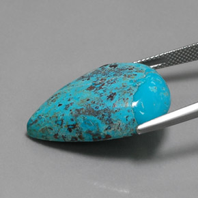 أزوريت متعدد الألوان الأزرق طبيعي، شكل الكمثرى، 17.80 قيراط، غير شفاف