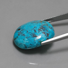 أزوريت متعدد الألوان الأزرق طبيعي، قصة بيضاوى، 19.59 قيراط، غير شفاف